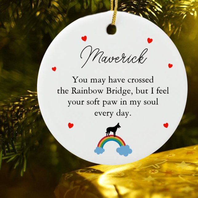 Belgian Malinois Dog Custom Memorial Ceramic Ornament (Creator Uploaded)