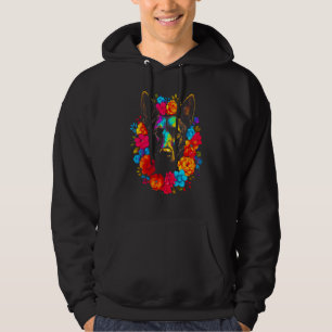 Belgian Malinois Dog Flowers Hoodie