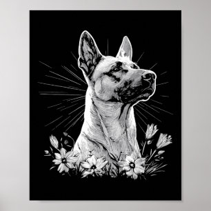 Belgian Malinois Dog Lover Retro Style Tattoo  Poster