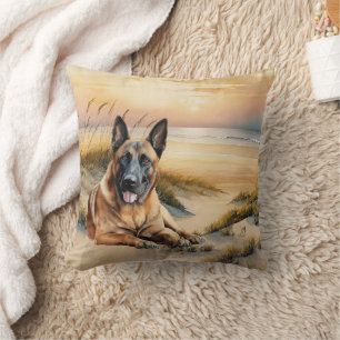 Belgian Malinois Dog Lover Sandy Beach Cushion