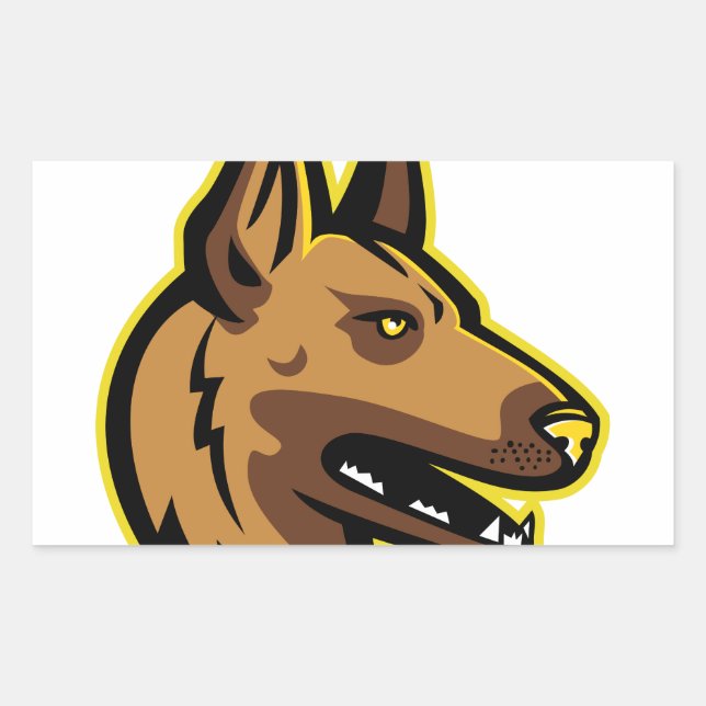 Belgian Malinois Dog Mascot Rectangular Sticker (Front)
