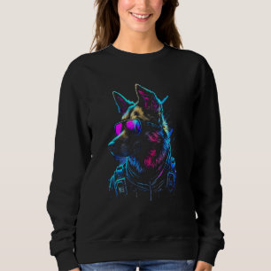 Belgian Malinois Dog owner Vaporwave Notorious DJ Sweatshirt