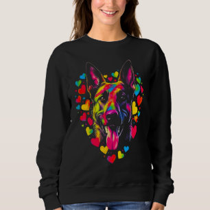 Belgian Malinois Dog Red Heart Sweatshirt