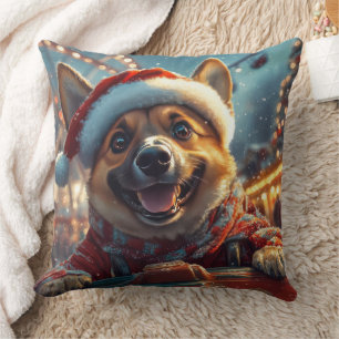 Belgian Malinois Dog Roller Coaster Christmas Cushion