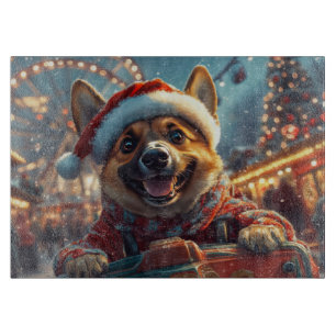 Belgian Malinois Dog Roller Coaster Christmas Cutting Board