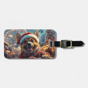 Belgian Malinois Dog Roller Coaster Christmas Luggage Tag