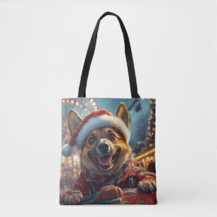 Belgian Malinois Dog Roller Coaster Christmas Tote Bag