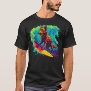 Belgian Malinois Dog Surfing T-Shirt