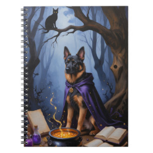 Belgian Malinois Dog Whimsical Halloween Painting Notebook