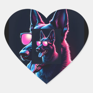 Belgian Malinois Dogs Belgian Malinoiss T-Shirt Heart Sticker