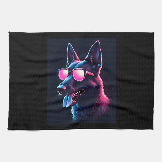 Belgian Malinois Dogs Belgian Malinoiss T-Shirt Tea Towel (Horizontal)