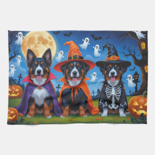 Belgian Malinois Dogs Pumpkin Halloween Funny  Tea Towel