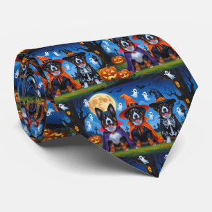 Belgian Malinois Dogs Pumpkin Halloween Funny  Tie