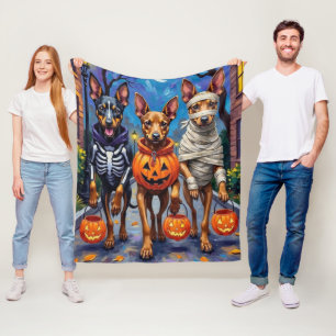 Belgian Malinois Dogs Trick-or-Treating Halloween  Fleece Blanket