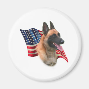 Belgian Malinois Flag Magnet