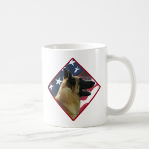 Belgian Malinois Flag; Malinois 4th of July, USA Coffee Mug