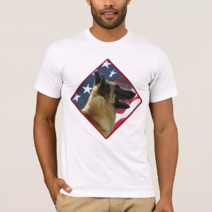 Belgian Malinois Flag; Malinois 4th of July, USA T-Shirt