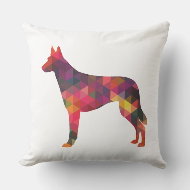 Belgian Malinois Geometric Pattern Silhouette Mult Cushion (Front)