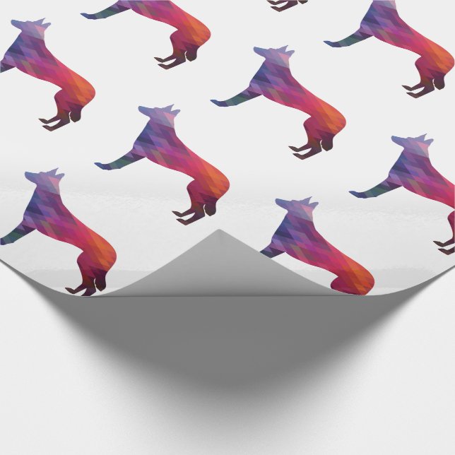 Belgian Malinois Geometric Pattern Silhouette Pur Wrapping Paper (Corner)