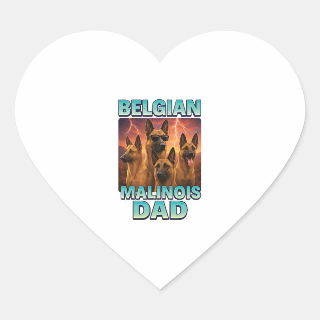 Belgian Malinois Heart Sticker (Front)