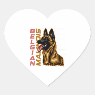 Belgian Malinois Heart Sticker