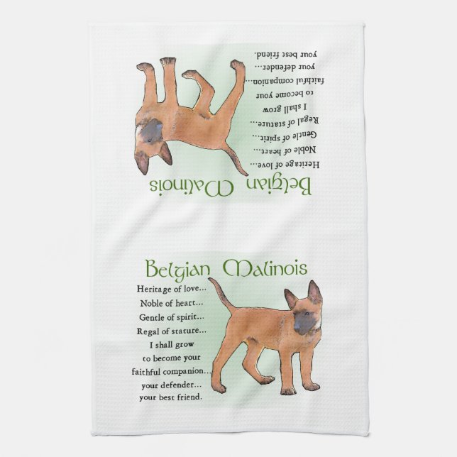 Belgian Malinois Heritage of Love Tea Towel (Vertical)