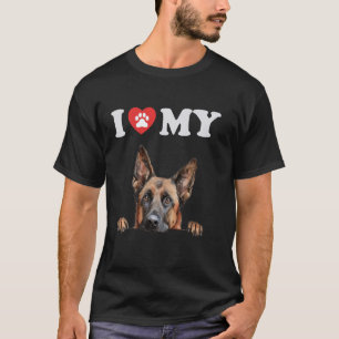 Belgian Malinois I Heart My Dog Funny Dog Lover T-Shirt