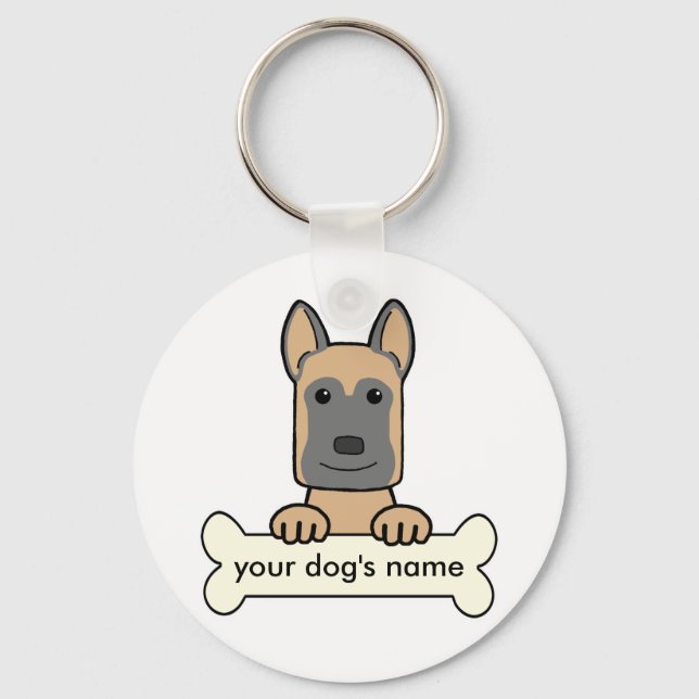 Belgian Malinois Key Ring (Front)