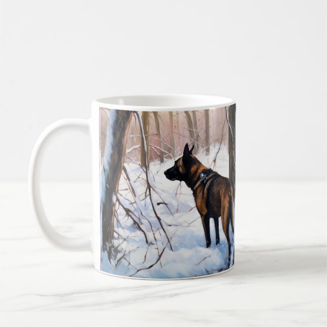 Belgian Malinois Let It Snow Christmas Coffee Mug (Left)