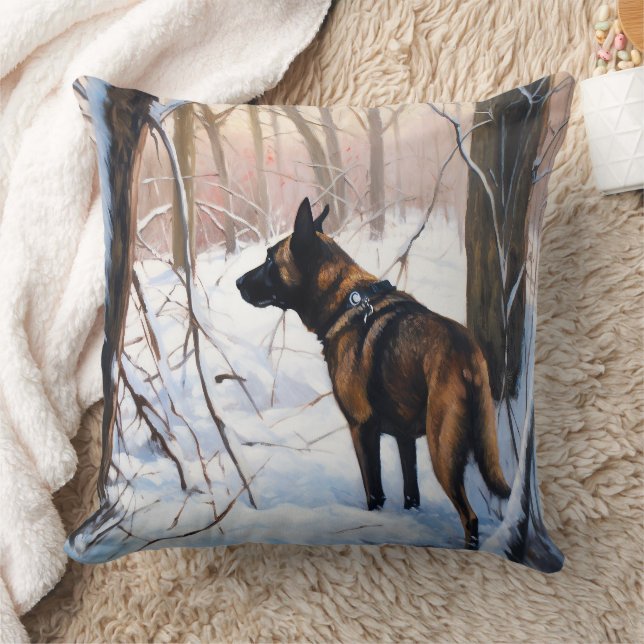 Belgian Malinois Let It Snow Christmas Cushion (Blanket)