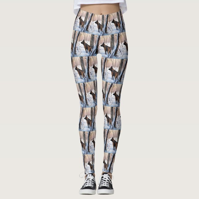 Belgian Malinois Let It Snow Christmas Leggings (Front)