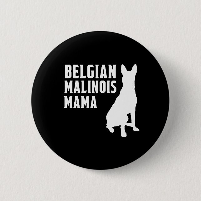 Belgian Malinois Mama Silhouette 6 Cm Round Badge (Front)