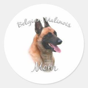 Belgian Malinois Mum 2 Classic Round Sticker