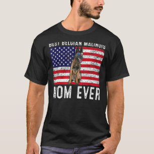 Belgian Malinois Mum Usa American Flag Dog Owner T-Shirt