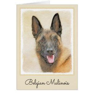 Belgian Malinois Painting - Cute Original Dog Art