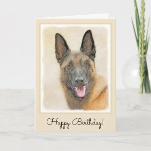 Belgian Malinois Painting — Cute Original Dog Art Card