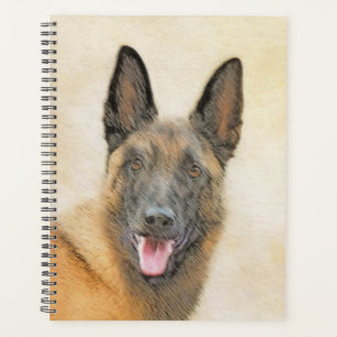 Belgian Malinois Painting - Cute Original Dog Art Planner