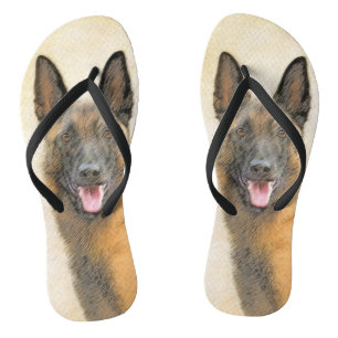 Belgian Malinois Painting - Cute Original Dog Art Thongs