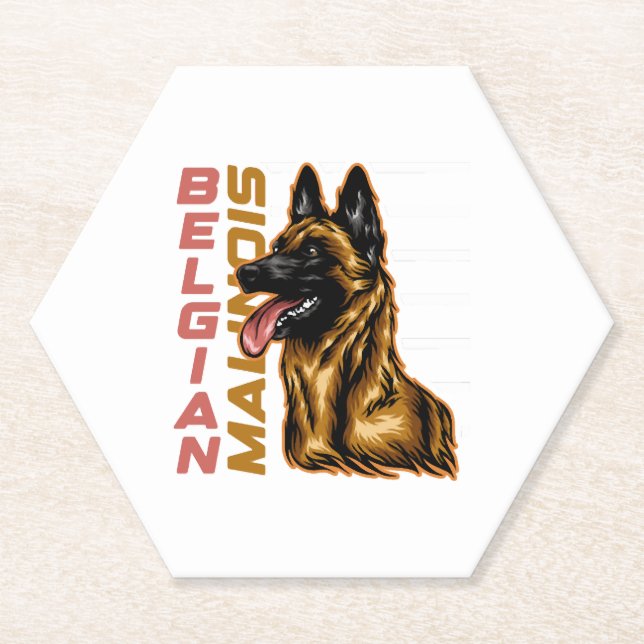Belgian Malinois   Paper Coaster (Front)