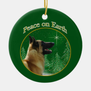 Belgian Malinois Peace Ceramic Ornament
