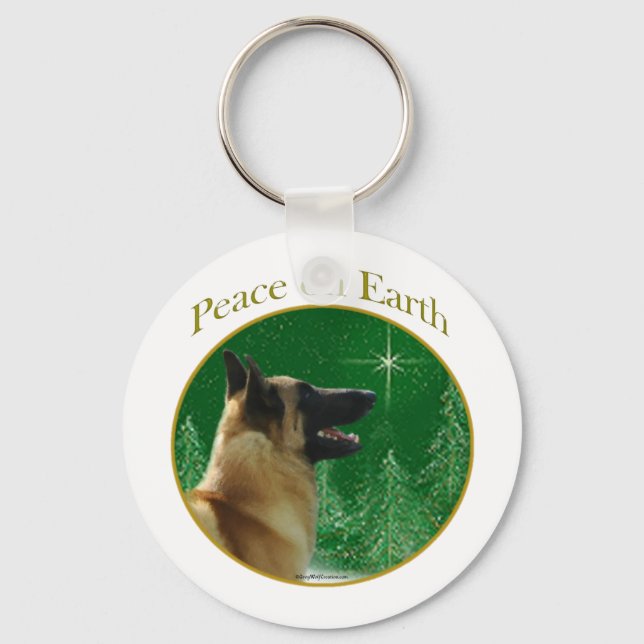 Belgian Malinois Peace Key Ring (Front)
