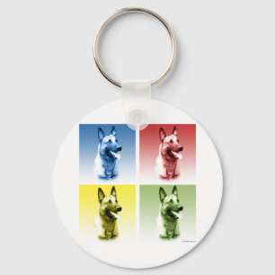 Belgian Malinois Pop Art Key Ring