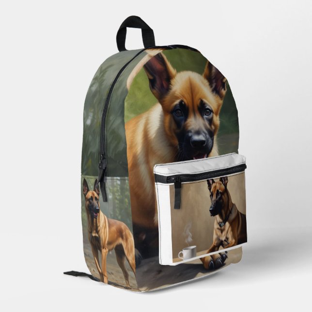 Belgian Malinois Printed Backpack (Back Corner Left)