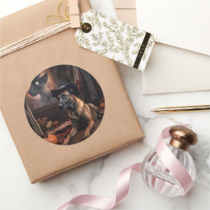 Belgian Malinois Pumpkins Halloween Scary Classic Round Sticker