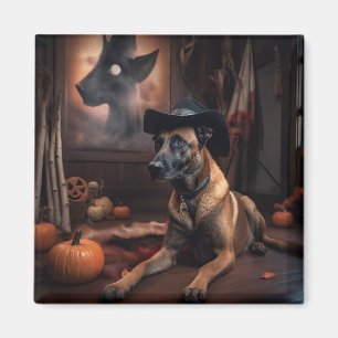 Belgian Malinois Pumpkins Halloween Scary Magnet