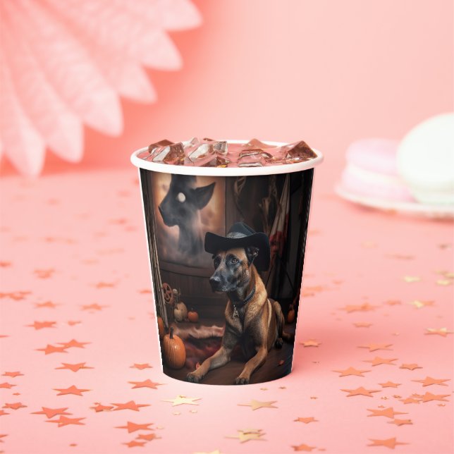 Belgian Malinois Pumpkins Halloween Scary Paper Cups (Insitu)