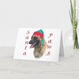 Belgian Malinois Santa Paws Holiday Card