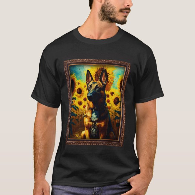 Belgian Malinois Shepherd Flower Mom Women Floral T-Shirt (Front)