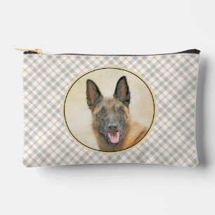Belgian Malinois Shepherd Mahogany Painting Art Accessory Pouch