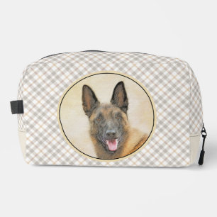Belgian Malinois Shepherd Mahogany Painting Art Dopp Kit